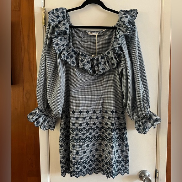 Doen Franique Dress in Azure Paris Gingham - Picture 2 of 11